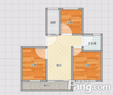 紫桂公寓绿城紫桂公寓 3室 户型图 3室2厅1卫1厨 85.00㎡