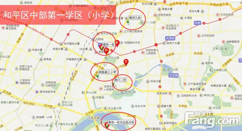 2015沈阳学区划分大全:和平区学区地图一点通