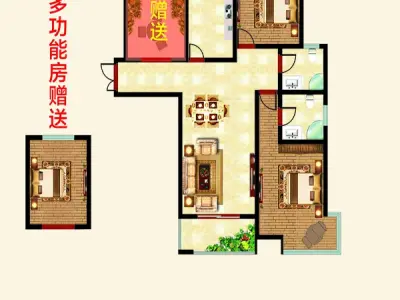 西安91-120平米西式古典三居室户型图装修样