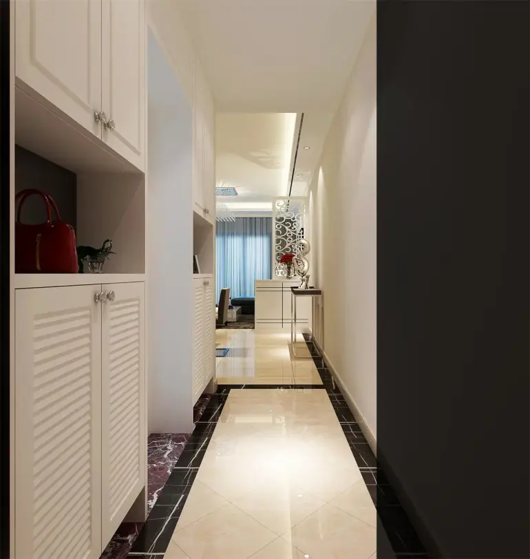 现代简约四居室玄关瓷砖装修图片欣赏-搜房网装修效果图