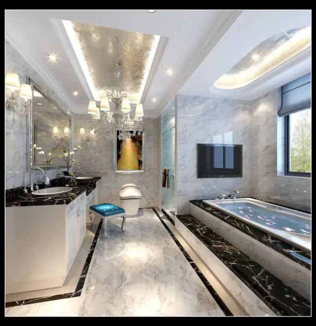 欧美风情别墅卫生间浴室柜装修效果图欣赏