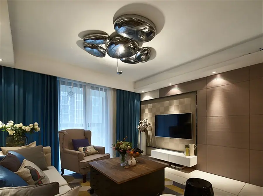 混搭风格客厅壁纸装修效果图欣赏-室内设计师