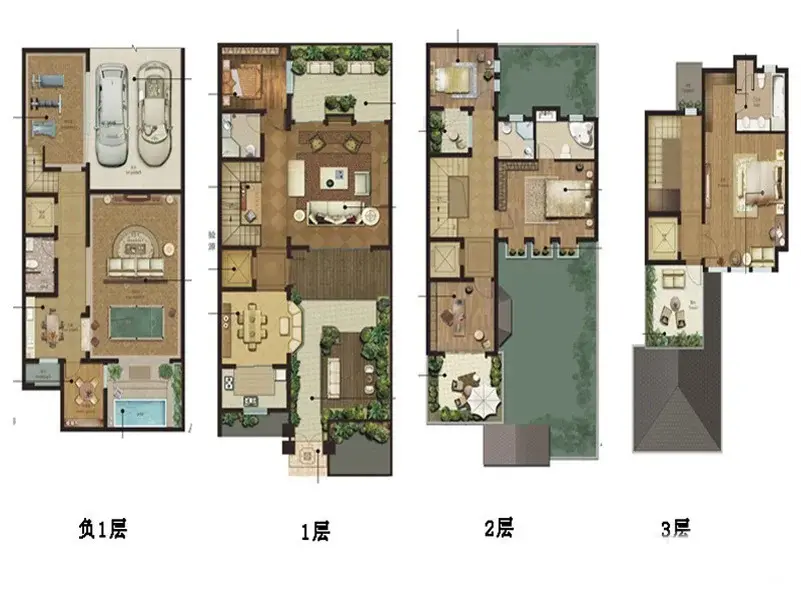 法式风格四居室380平米68万-美城悦荣府别墅装修案例-成都房天下家居