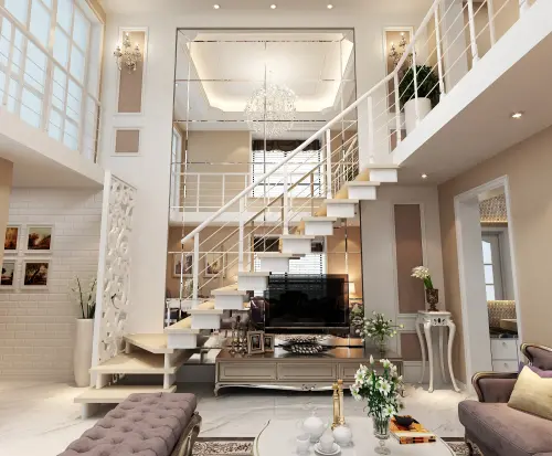 阿奎利亚105平复式简欧效果图欣赏