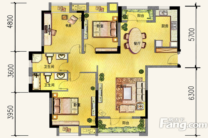华润置地橡树湾—3居室—新中式家居