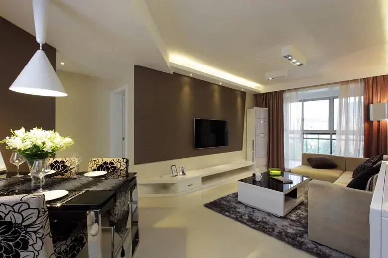 淮矿东方蓝海90平方现代简约风格装修效果图