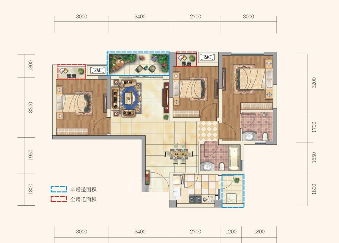 天羽揽月轩，89平米，三居室，现代中式风格