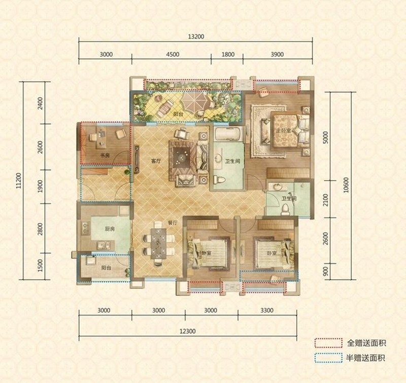 塔子山壹号-简欧风格-141平米四居室装
