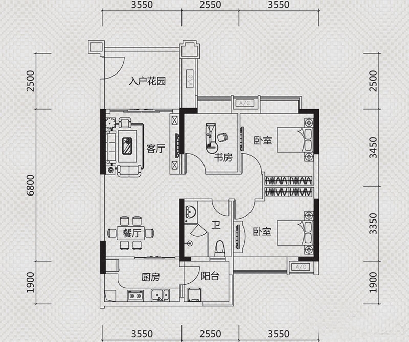 中式风格—98平3室
