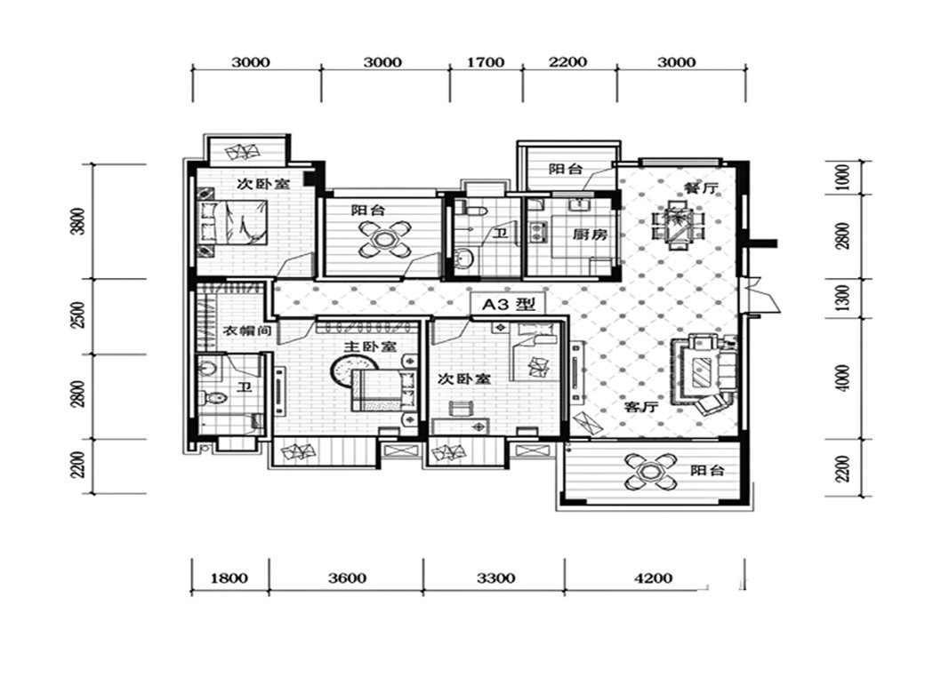 凤岭新新家园-三居室-133.44平米-装修设计