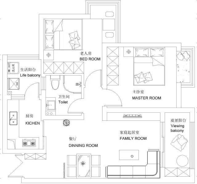 新世界-79平米-新中式风格-两居室