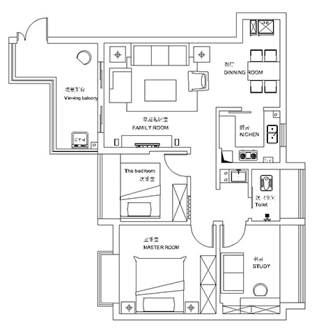 小石城-80平米-现代简约-3居室