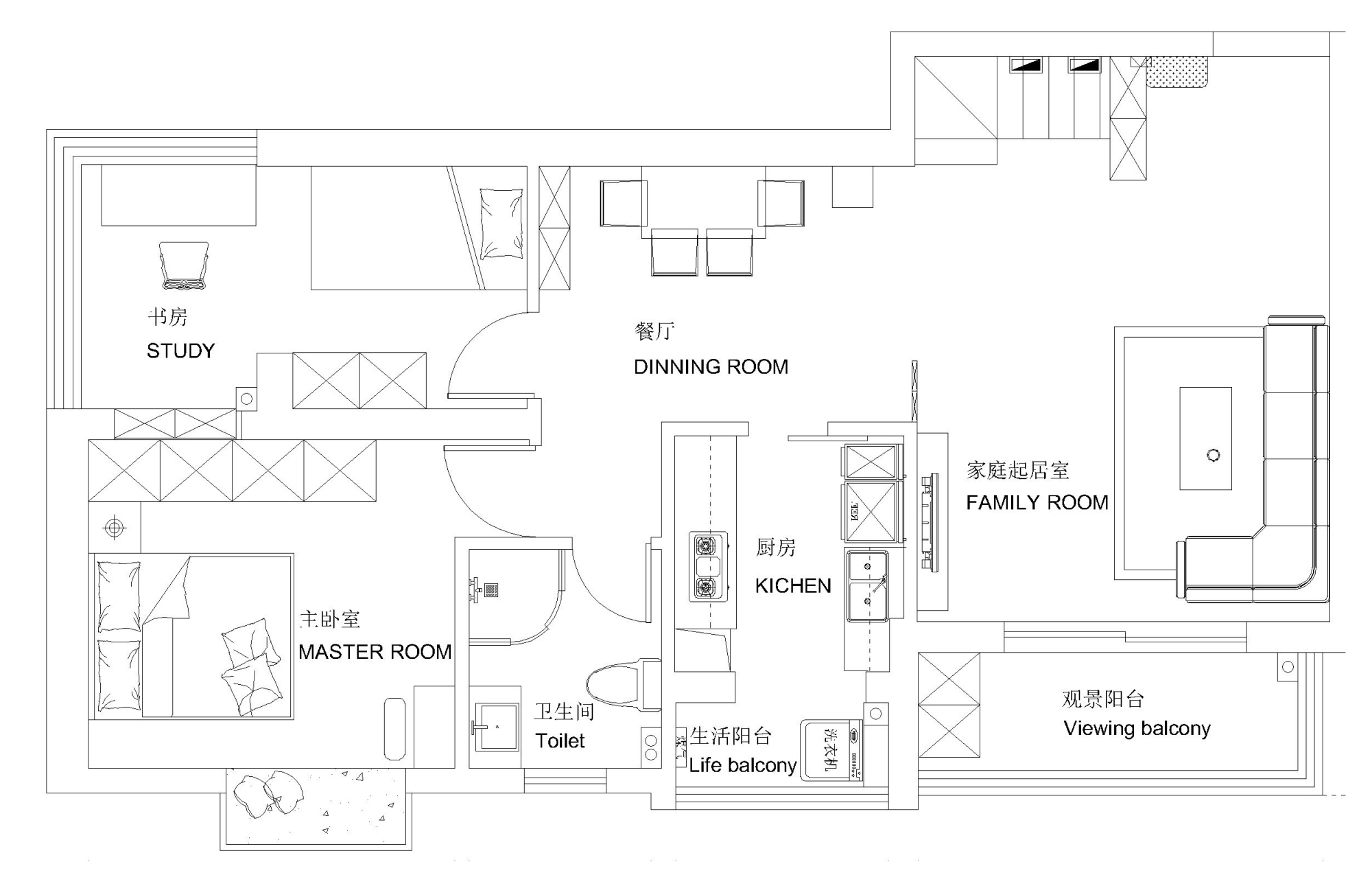 新世界-现代简约-92平米-2居室