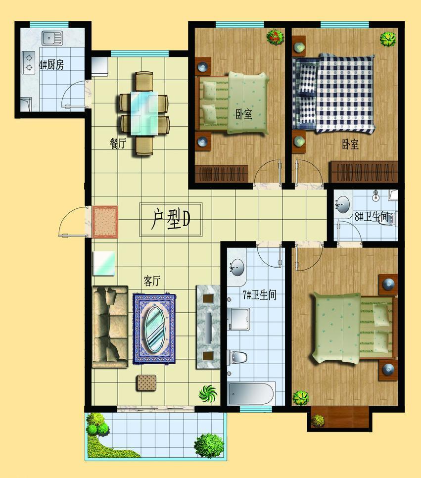 金色新城熙园-二居室-108.00平米-装修设计