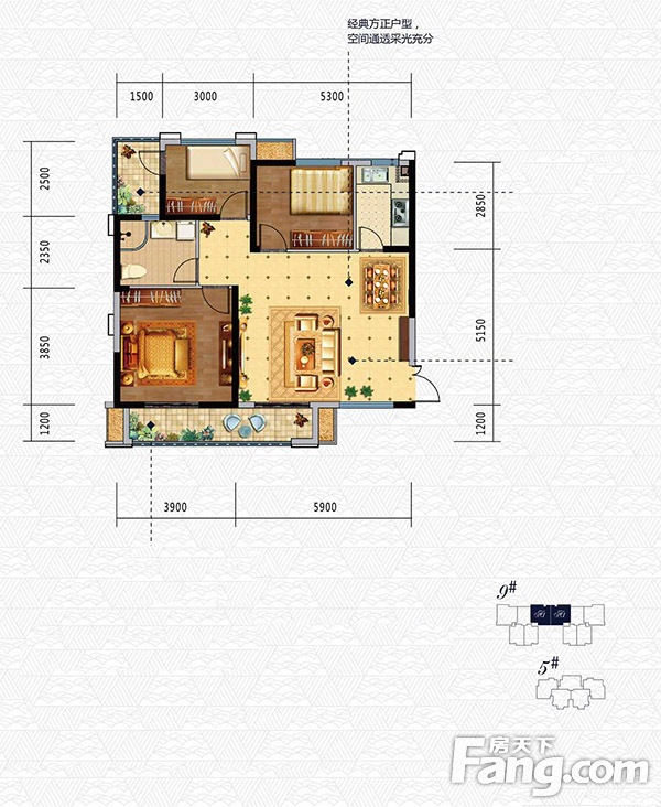 沿海翡丽公馆110平现代简约三居室装修效果图