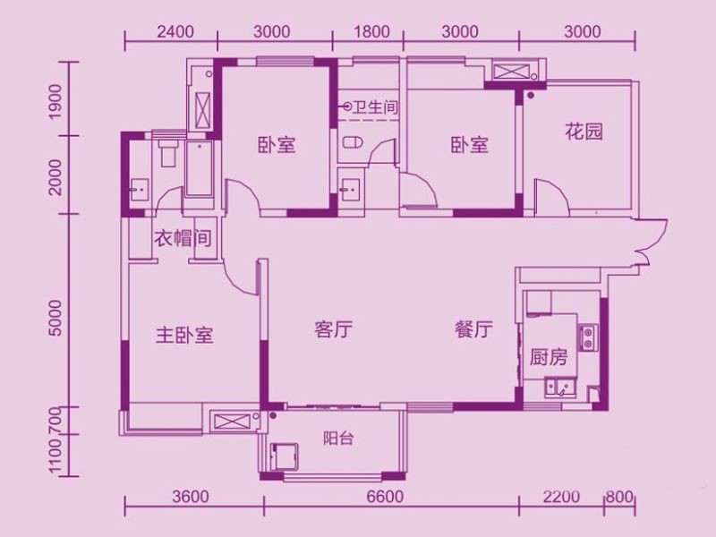 五矿紫湖香醍-三居室-现代风格