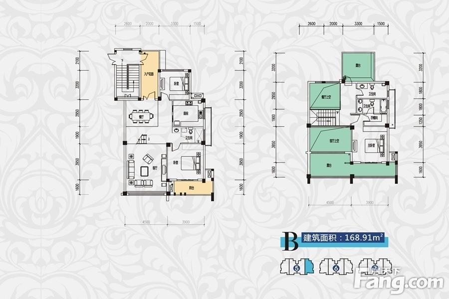 新长江香榭湾五居室168平欧式田园风格